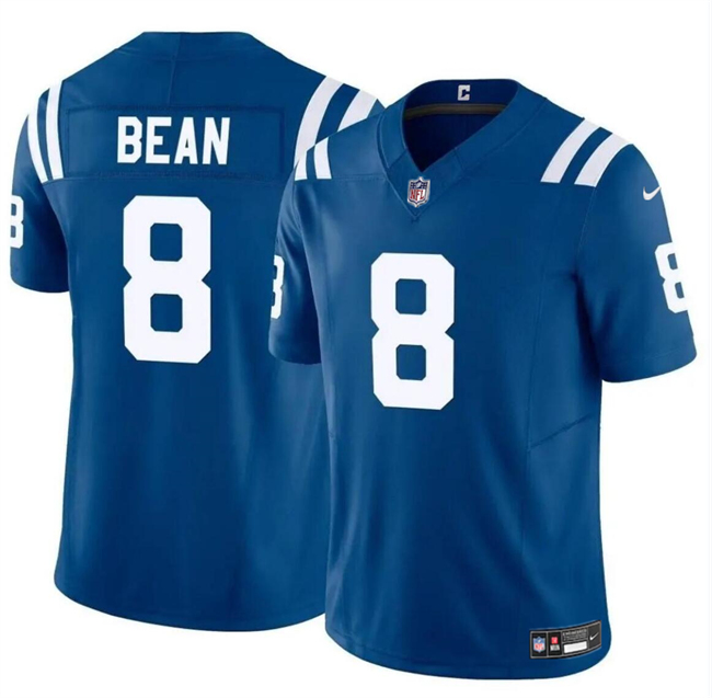 Men's Indianapolis Colts #8 Jason Bean Blue 2024 F.U.S.E. Vapor Limited Stitched Football Jersey Men's Indianapolis Colts #8 Jason Bean Blue 2024 F.U.S.E. Vapor Limited Stitched Football Jersey