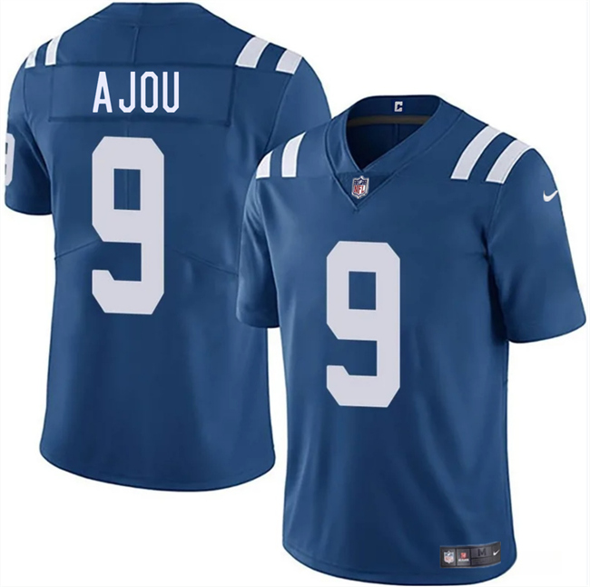 Men's Indianapolis Colts #9 Ajou Ajou Blue 2025 Vapor Limited Stitched Football Jersey Men's Indianapolis Colts #9 Ajou Ajou Blue 2025 Vapor Limited Stitched Football Jersey