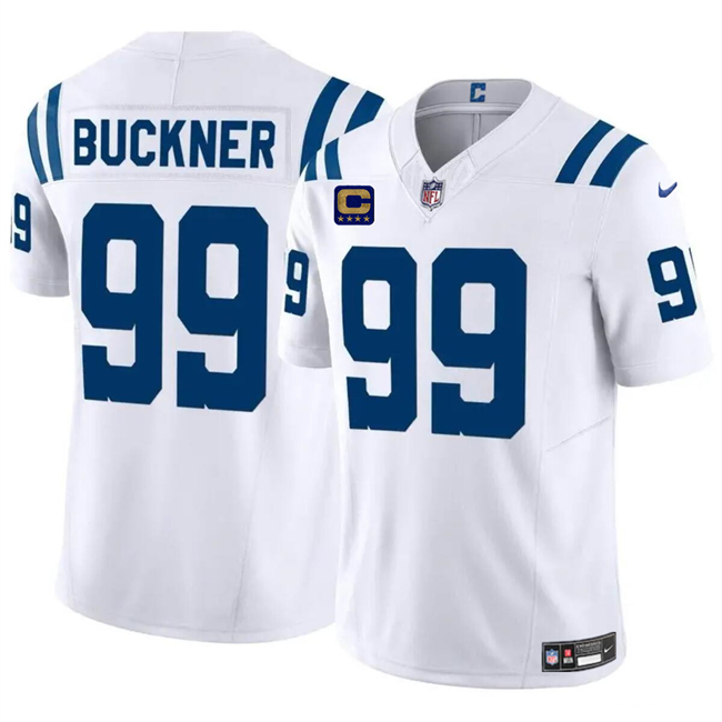 Men's Indianapolis Colts #99 DeForest Buckner White 2024 F.U.S.E. With 4-Star C Patch Vapor Limited Stitched Football Jersey Men's Indianapolis Colts #99 DeForest Buckner White 2024 F.U.S.E. With 4-Star C Patch Vapor Limited Stitched Football Jersey