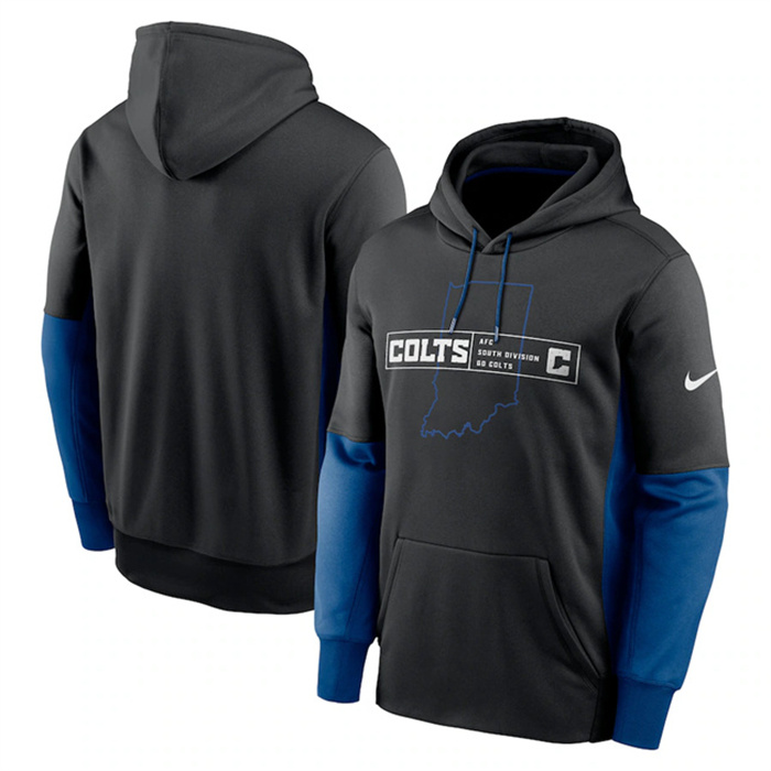 Men's Indianapolis Colts Black Color Block Fleece Performance Pullover Hoodie Men's Indianapolis Colts Black Color Block Fleece Performance Pullover Hoodie