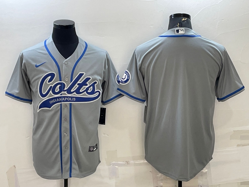 Men's Indianapolis Colts Blank Grey Cool Base Stitched Baseball Jersey Men's Indianapolis Colts Blank Grey Cool Base Stitched Baseball Jersey