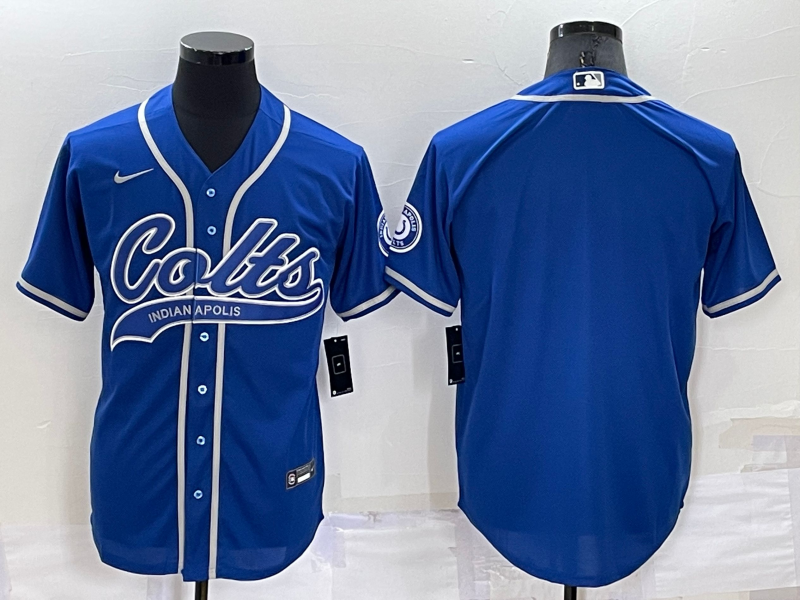 Men's Indianapolis Colts Blank Royal Cool Base Stitched Baseball Jersey Men's Indianapolis Colts Blank Royal Cool Base Stitched Baseball Jersey