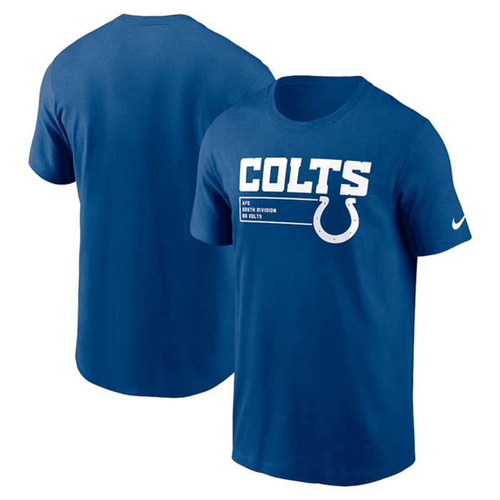 Men's Indianapolis Colts Blue Division Essential T-Shirt Men's Indianapolis Colts Blue Division Essential T-Shirt