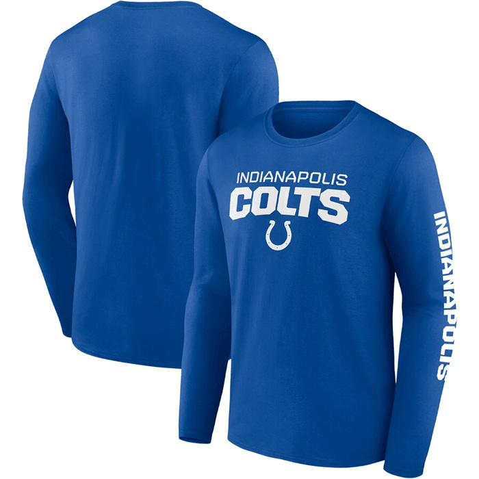 Men's Indianapolis Colts Blue Go The Distance Long Sleeve T-Shirt Men's Indianapolis Colts Blue Go The Distance Long Sleeve T-Shirt
