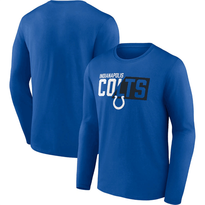 Men's Indianapolis Colts Blue One Two Long Sleeve T-Shirt Men's Indianapolis Colts Blue One Two Long Sleeve T-Shirt