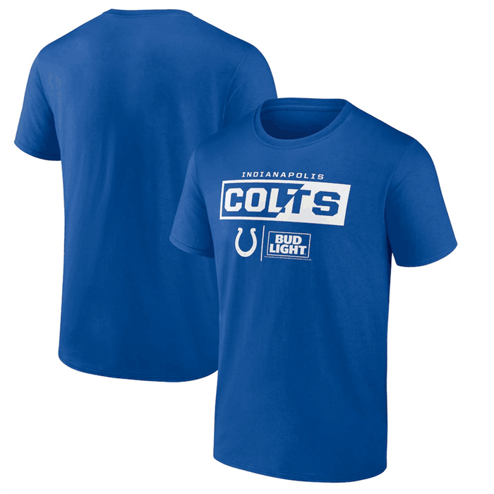 Men's Indianapolis Colts Blue X Bud Light T-Shirt Men's Indianapolis Colts Blue X Bud Light T-Shirt