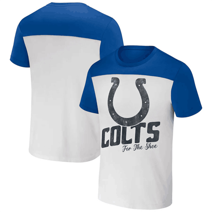 Men's Indianapolis Colts Cream Blue X Darius Rucker Collection Colorblocked T-Shirt Men's Indianapolis Colts Cream Blue X Darius Rucker Collection Colorblocked T-Shirt