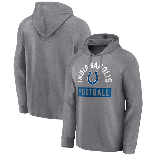 Men's Indianapolis Colts Heathered Gray No Time Off Raglan Pullover Hoodie Men's Indianapolis Colts Heathered Gray No Time Off Raglan Pullover Hoodie