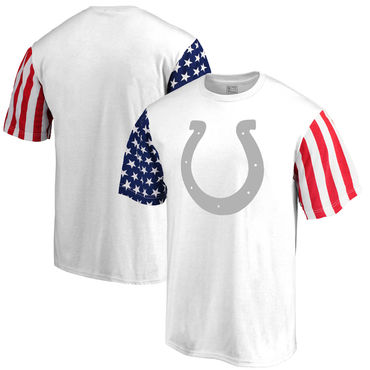 Men's Indianapolis Colts NFL Pro Line By Fanatics Branded White Stars & Stripes T-Shirt Men's Indianapolis Colts NFL Pro Line By Fanatics Branded White Stars & Stripes T-Shirt