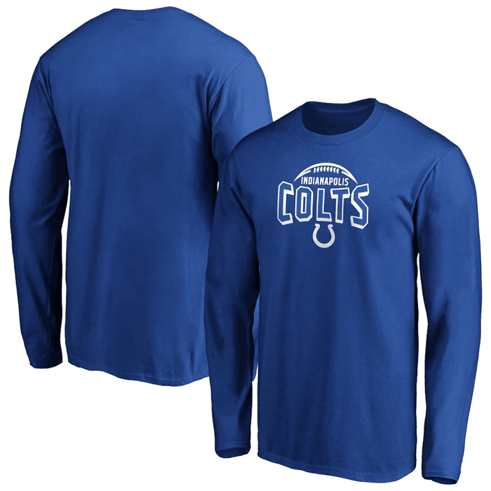 Men's Indianapolis Colts Royal Clamp Down Long Sleeve T-Shirt Men's Indianapolis Colts Royal Clamp Down Long Sleeve T-Shirt