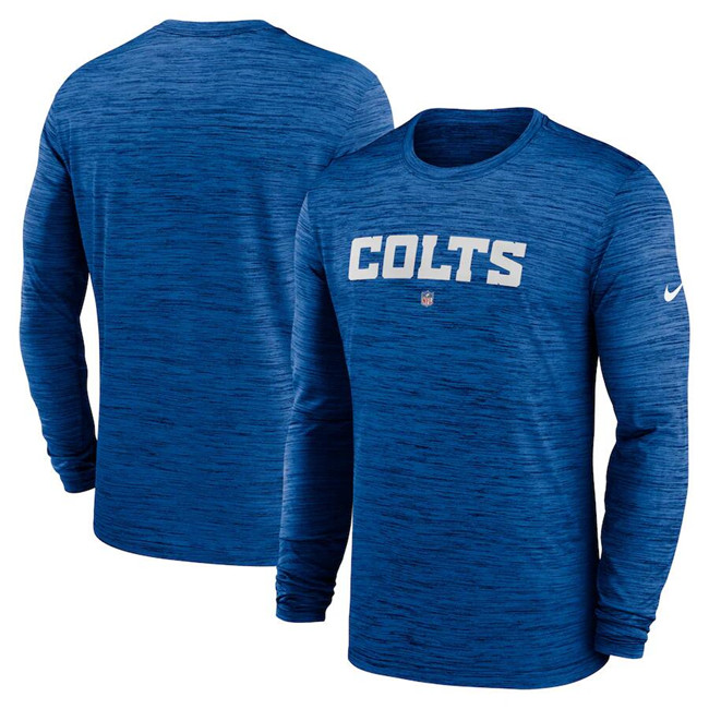 Men's Indianapolis Colts Royal Sideline Team Velocity Performance Long Sleeve T-Shirt Men's Indianapolis Colts Royal Sideline Team Velocity Performance Long Sleeve T-Shirt