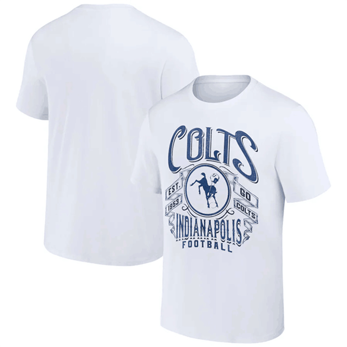 Men's Indianapolis Colts White X Darius Rucker Collection Vintage Football T-Shirt Men's Indianapolis Colts White X Darius Rucker Collection Vintage Football T-Shirt