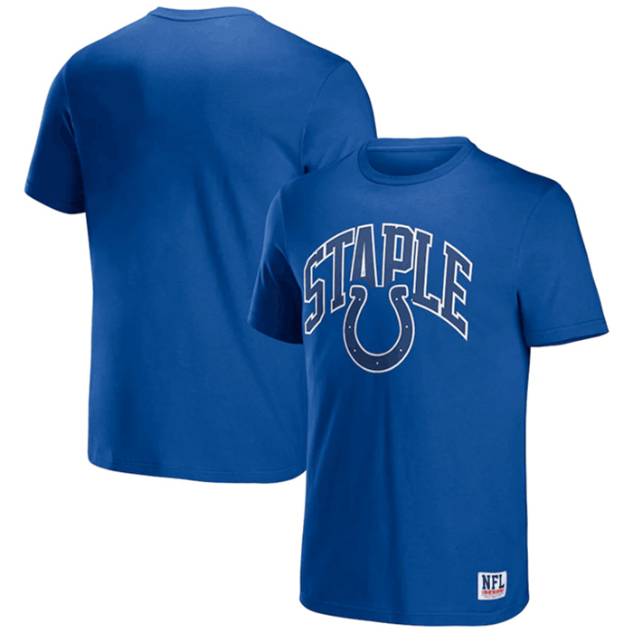 Men's Indianapolis Colts X Staple Blue Logo Lockup T-Shirt Men's Indianapolis Colts X Staple Blue Logo Lockup T-Shirt