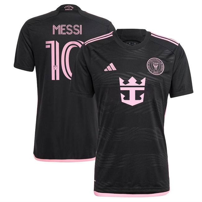 Men's Inter Miami CF #10 Lionel Messi Black 2024-25 Away Soccer Jersey Men's Inter Miami CF #10 Lionel Messi Black 2024-25 Away Soccer Jersey