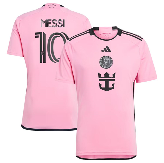 Men's Inter Miami CF #10 Lionel Messi Pink 2024-25 Home Soccer Jersey Men's Inter Miami CF #10 Lionel Messi Pink 2024-25 Home Soccer Jersey