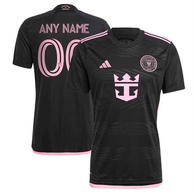 Men's Inter Miami CF Custom Black 2024-25 Away Soccer Jersey Men's Inter Miami CF Custom Black 2024-25 Away Soccer Jersey