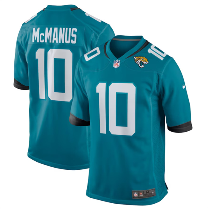 Men's Jacksonville Jaguars #10 Brandon McManus Teal Stitched Game Jersey Men's Jacksonville Jaguars #10 Brandon McManus Teal Stitched Game Jersey