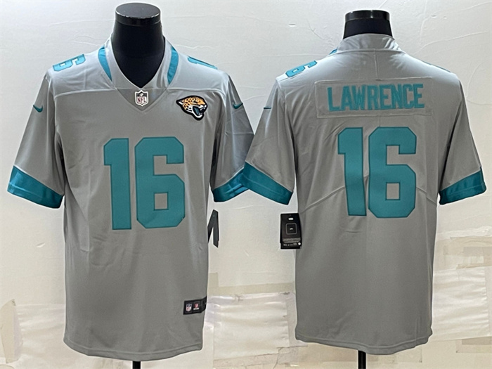 Men's Jacksonville Jaguars #16 Trevor Lawrence Silver Stitched Jersey Men's Jacksonville Jaguars #16 Trevor Lawrence Silver Stitched Jersey