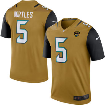 Men's Jacksonville Jaguars #5 Blake Bortles Nike Gold Color Rush Legend Jersey Men's Jacksonville Jaguars #5 Blake Bortles Nike Gold Color Rush Legend Jersey