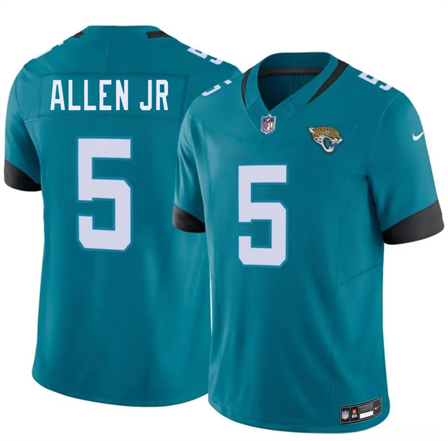 Men's Jacksonville Jaguars #5 LeQuint Allen Jr Teal 2026 F.U.S.E. Vapor Untouchable Limited Stitched Jersey Men's Jacksonville Jaguars #5 LeQuint Allen Jr Teal 2026 F.U.S.E. Vapor Untouchable Limited Stitched Jersey