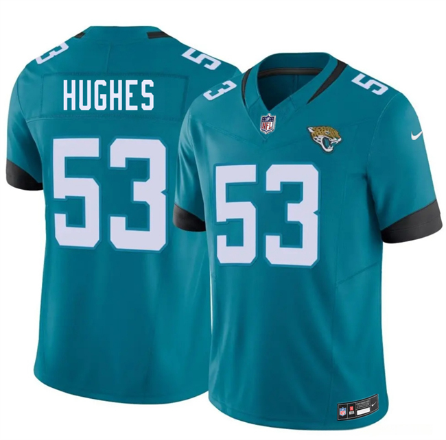 Men's Jacksonville Jaguars #53 Parker Hughes Teal 2026 Draft F.U.S.E. Vapor Untouchable Limited Stitched Jersey Men's Jacksonville Jaguars #53 Parker Hughes Teal 2026 Draft F.U.S.E. Vapor Untouchable Limited Stitched Jersey