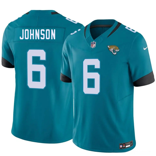 Men's Jacksonville Jaguars #6 Antonio Johnson Teal 2026 F.U.S.E. Vapor Untouchable Limited Stitched Jersey Men's Jacksonville Jaguars #6 Antonio Johnson Teal 2026 F.U.S.E. Vapor Untouchable Limited Stitched Jersey