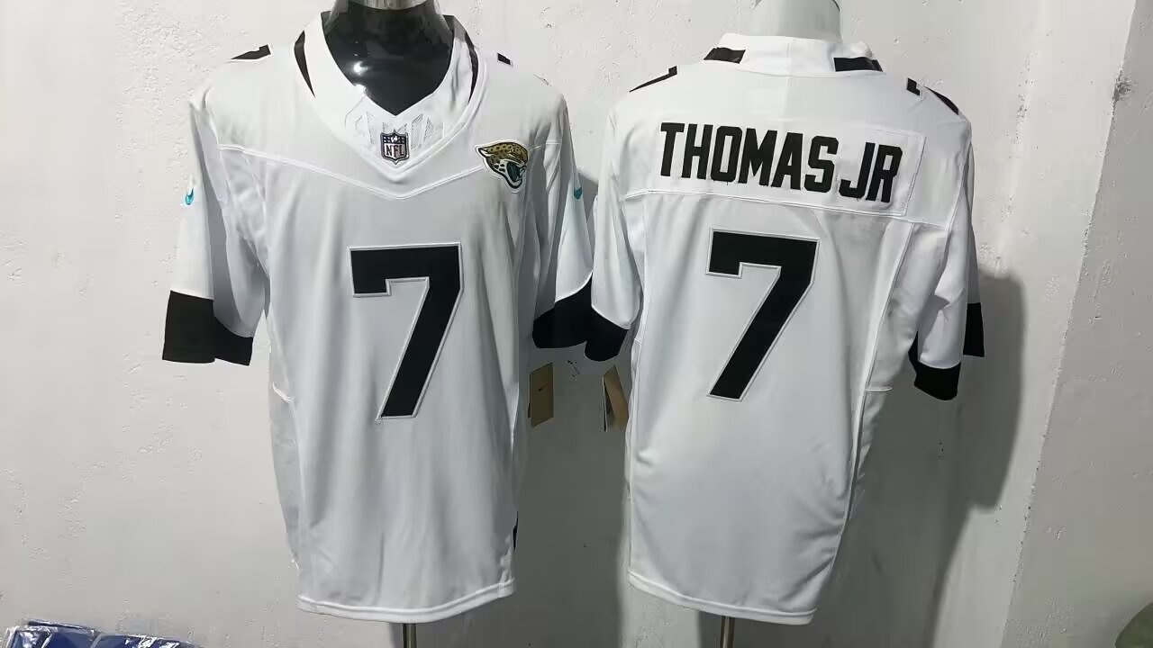 Men's Jacksonville Jaguars #7 Brian Thomas Jr White 2025 F.U.S.E. Vapor Limited Stitched Football Jersey