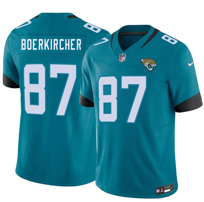 Men's Jacksonville Jaguars #87 Nate Boerkircher Teal 2026 Draft F.U.S.E. Vapor Untouchable Limited Stitched Jersey Men's Jacksonville Jaguars #87 Nate Boerkircher Teal 2026 Draft F.U.S.E. Vapor Untouchable Limited Stitched Jersey