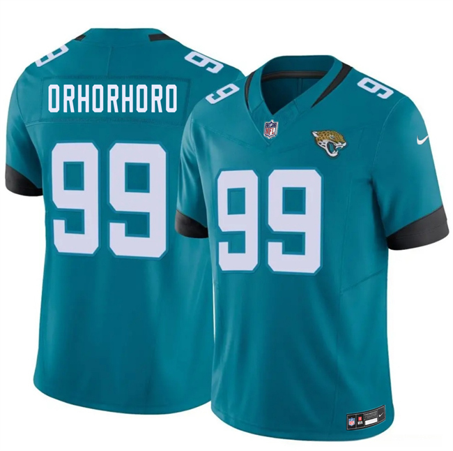Men's Jacksonville Jaguars #99 Ruke Orhorhoro Teal 2026 F.U.S.E. Vapor Untouchable Limited Stitched Jersey Men's Jacksonville Jaguars #99 Ruke Orhorhoro Teal 2026 F.U.S.E. Vapor Untouchable Limited Stitched Jersey
