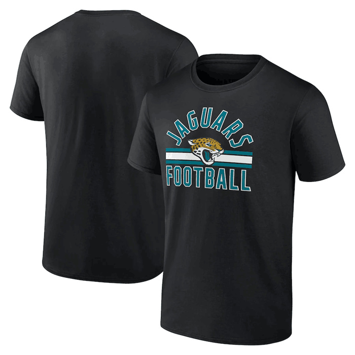 Men's Jacksonville Jaguars Black Arch Stripe T-Shirt Men's Jacksonville Jaguars Black Arch Stripe T-Shirt