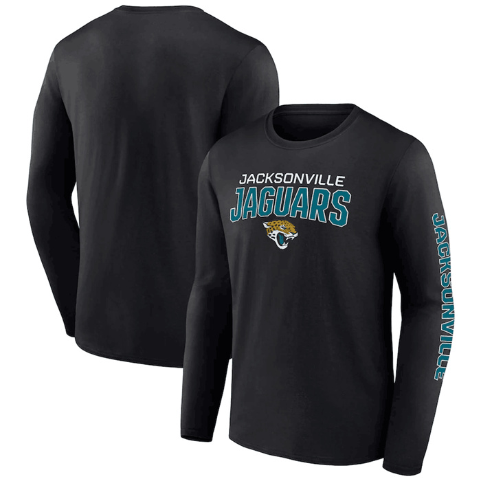Men's Jacksonville Jaguars Black Go The Distance Long Sleeve T-Shirt Men's Jacksonville Jaguars Black Go The Distance Long Sleeve T-Shirt
