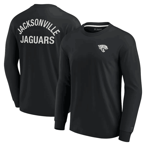 Men's Jacksonville Jaguars Black Signature Unisex Super Soft Long Sleeve T-Shirt Men's Jacksonville Jaguars Black Signature Unisex Super Soft Long Sleeve T-Shirt
