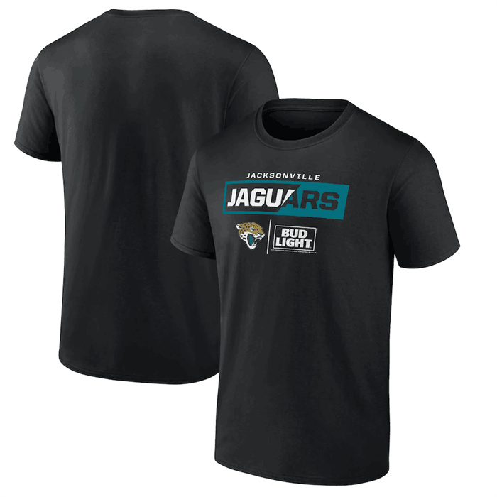 Men's Jacksonville Jaguars Black X Bud Light T-Shirt Men's Jacksonville Jaguars Black X Bud Light T-Shirt