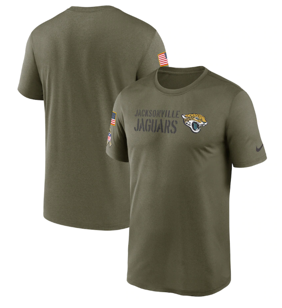 Men's Jacksonville Jaguars Olive 2022 Salute To Service Legend Team T-Shirt Men's Jacksonville Jaguars Olive 2022 Salute To Service Legend Team T-Shirt