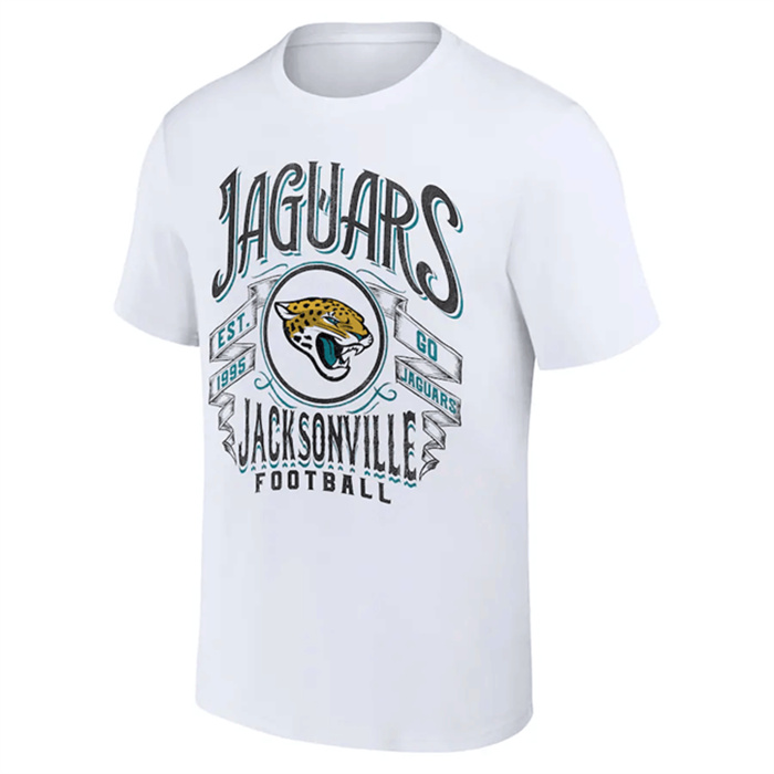 Men's Jacksonville Jaguars White X Darius Rucker Collection Vintage Football T-Shirt Men's Jacksonville Jaguars White X Darius Rucker Collection Vintage Football T-Shirt