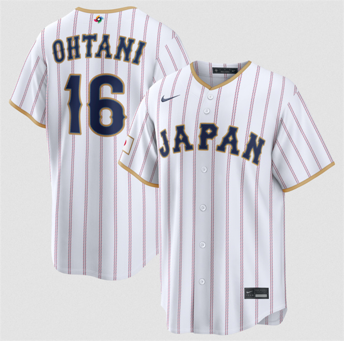 Men's Japan Baseball #16 Shohei Ohtani White 2026 World Baseball Classic Home Stadium Stitched Jersey