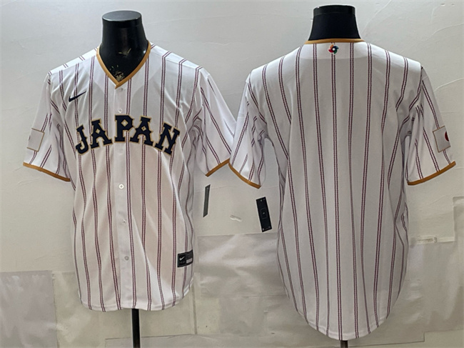 Men's Japan Baseball Blank White 2026 World Baseball Classic Home Stadium Stitched Jersey Men's Japan Baseball Blank White 2026 World Baseball Classic Home Stadium Stitched Jersey