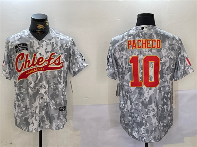 Men's Kansas City Chiefs #10 Isiah Pacheco 2024 Arctic Camo Salute To Service Stitched Baseball Jersey Men's Kansas City Chiefs #10 Isiah Pacheco 2024 Arctic Camo Salute To Service Stitched Baseball Jersey