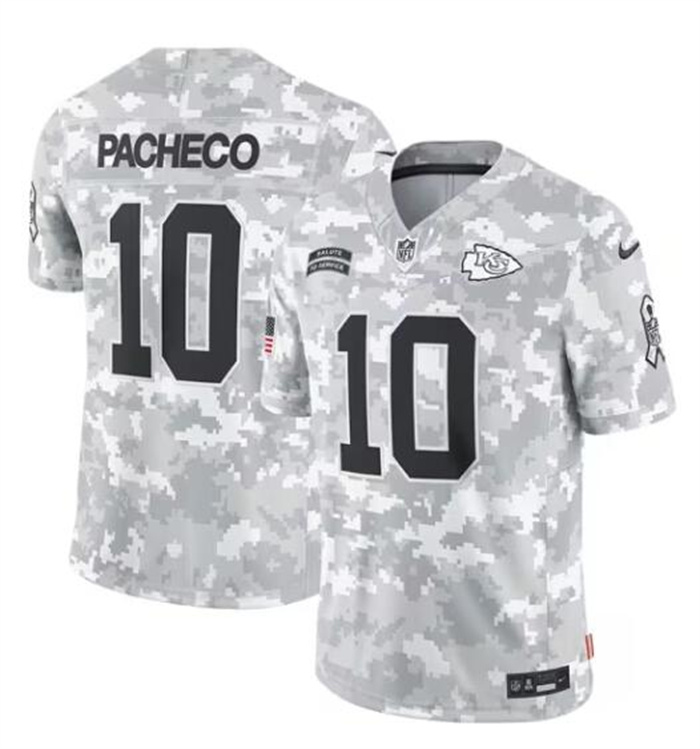 Men's Kansas City Chiefs #10 Isiah Pacheco 2024 F.U.S.E Arctic Camo Salute To Service Limited Stitched Football Jersey Men's Kansas City Chiefs #10 Isiah Pacheco 2024 F.U.S.E Arctic Camo Salute To Service Limited Stitched Football Jersey
