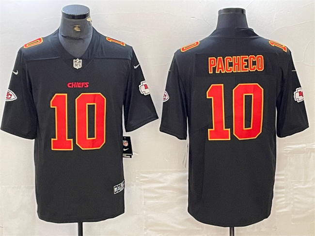 Men's Kansas City Chiefs #10 Isiah Pacheco Black Vapor Untouchable Limited Stitched Football Jersey Men's Kansas City Chiefs #10 Isiah Pacheco Black Vapor Untouchable Limited Stitched Football Jersey