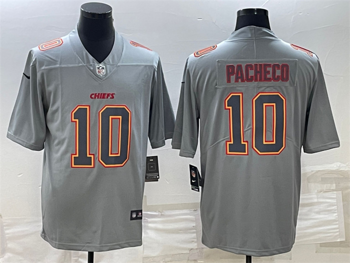 Men's Kansas City Chiefs #10 Isiah Pacheco Gray Atmosphere Fashion Stitched Jersey Men's Kansas City Chiefs #10 Isiah Pacheco Gray Atmosphere Fashion Stitched Jersey