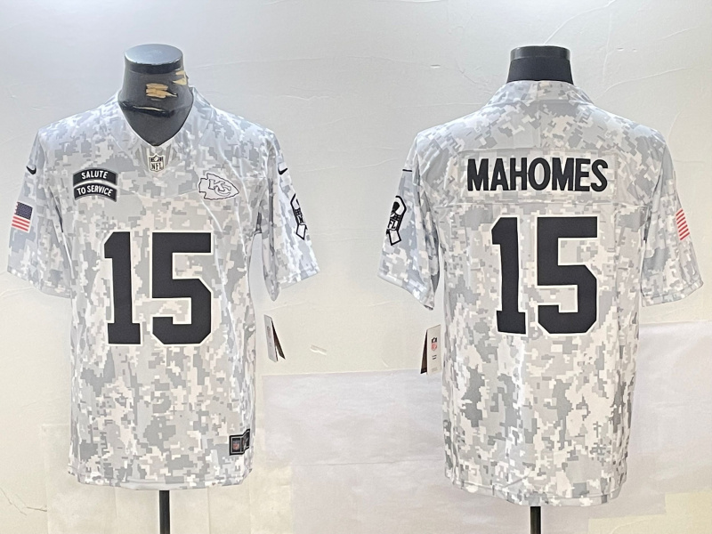 Men's Kansas City Chiefs #15 Patrick Mahomes 2024 F.U.S.E Arctic Camo Salute To Service Limited Stitched Football Jersey Men's Kansas City Chiefs #15 Patrick Mahomes 2024 F.U.S.E Arctic Camo Salute To Service Limited Stitched Football Jersey