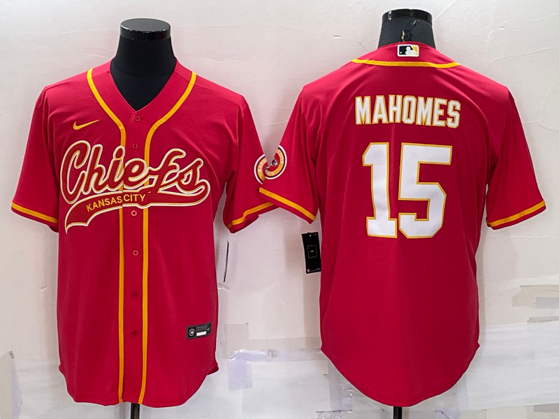 Men's Kansas City Chiefs #15 Patrick Mahomes Red Cool Base Stitched Baseball Jersey Men's Kansas City Chiefs #15 Patrick Mahomes Red Cool Base Stitched Baseball Jersey