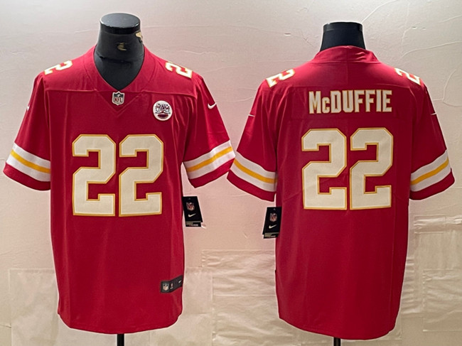 Men's Kansas City Chiefs #22 Trent McDuffie Red Vapor Untouchable Limited Stitched Football Jersey Men's Kansas City Chiefs #22 Trent McDuffie Red Vapor Untouchable Limited Stitched Football Jersey