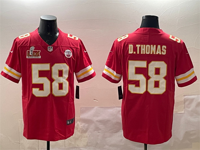 Men's Kansas City Chiefs #58 Derrick Thomas Red 2025 Super Bowl LIX Patch Vapor Untouchable Limited Stitched Football Jersey Men's Kansas City Chiefs #58 Derrick Thomas Red 2025 Super Bowl LIX Patch Vapor Untouchable Limited Stitched Football Jersey