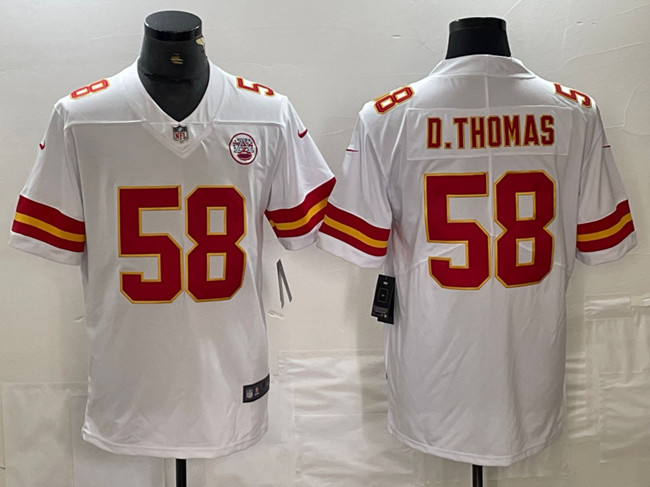 Men's Kansas City Chiefs #58 Derrick Thomas White Vapor Untouchable Limited Stitched Football Jersey Men's Kansas City Chiefs #58 Derrick Thomas White Vapor Untouchable Limited Stitched Football Jersey