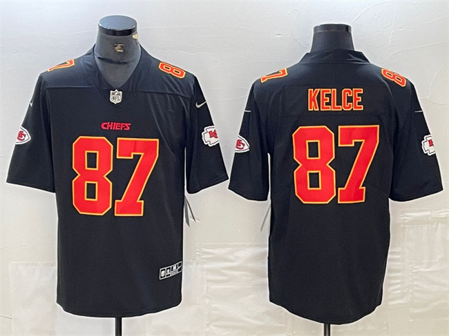 Men's Kansas City Chiefs #87 Travis Kelce Black Vapor Untouchable Limited Stitched Football Jersey Men's Kansas City Chiefs #87 Travis Kelce Black Vapor Untouchable Limited Stitched Football Jersey