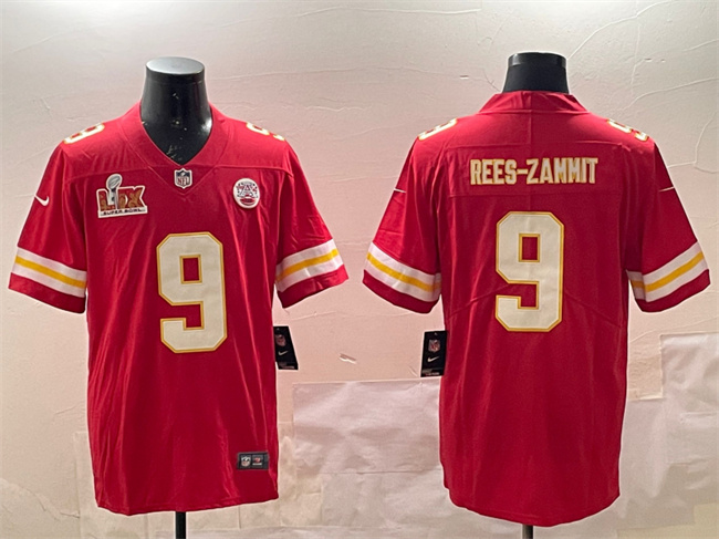 Men's Kansas City Chiefs #9 Louis Rees-Zammit Red 2025 Super Bowl LIX Patch Vapor Untouchable Limited Stitched Football Jersey Men's Kansas City Chiefs #9 Louis Rees-Zammit Red 2025 Super Bowl LIX Patch Vapor Untouchable Limited Stitched Football Jersey