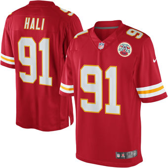 Men's Kansas City Chiefs #91 Tamba Hali Nike Red Team Color Limited Jersey
