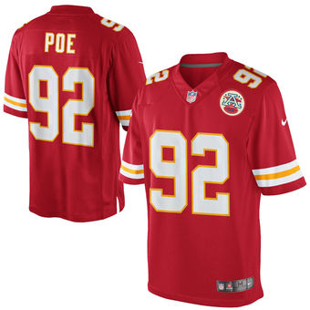Men's Kansas City Chiefs #92 Dontari Poe Nike Red Team Color Limited Jersey